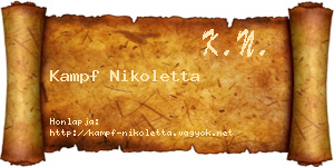 Kampf Nikoletta névjegykártya